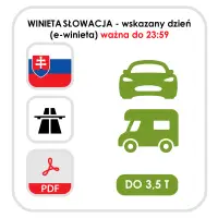 Słowacja wskazany dzień do 23:59 - samochód (e-winieta)