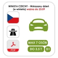 Czechy wskazany dzień do 23:59 - samochód (e-winieta)