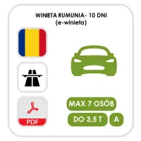 Rumunia 10 dni, kat. A - samochód osobowy (e-winieta)