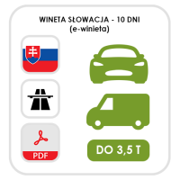 Słowacja na 10 dni - pojazd do 3,5t samochód (e-winieta)