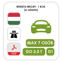 Węgry 1 rok - kat. D1 (e-winieta) - ważna do 31.01. kolejnego roku