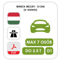 Węgry 10 dni - kat. D1 (e-winieta)